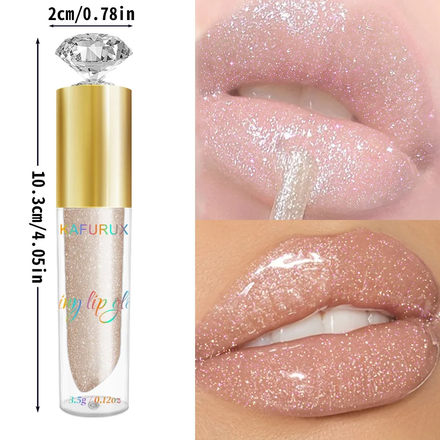 9 Colors Moisturizing Diamond Shimmer Glitter Lip Gloss Makeup Sparkling Glitter Liquid LipstickPearl Lip Gloss Sexy Lip