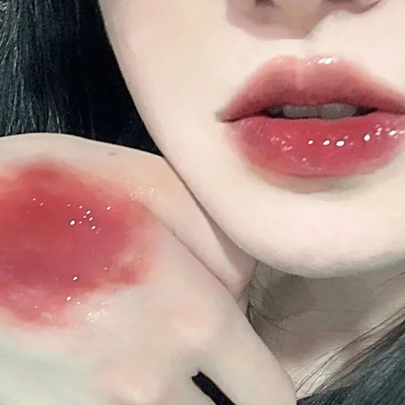 Cute Pink Bear Water Light Lip Gloss Lasting Crystal GlossyLip Glaze Mirror Nude Liquid Lipstick Women Lips Makeup Cosmetics