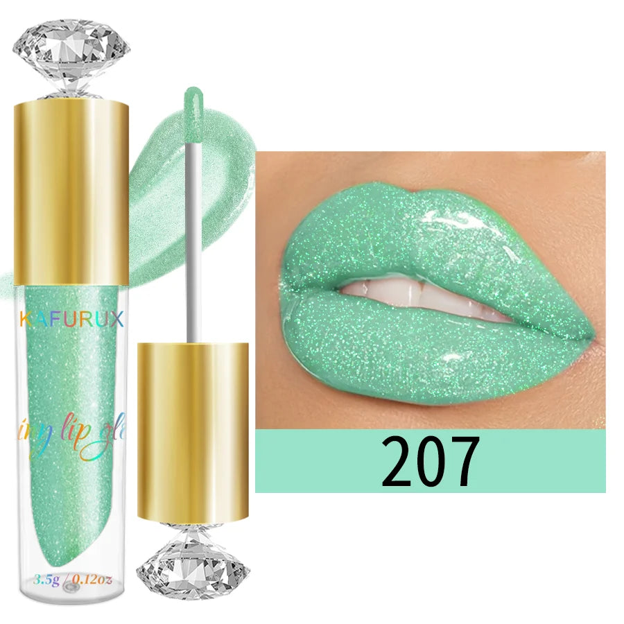 9 Colors Moisturizing Diamond Shimmer Glitter Lip Gloss Makeup Sparkling Glitter Liquid LipstickPearl Lip Gloss Sexy Lip