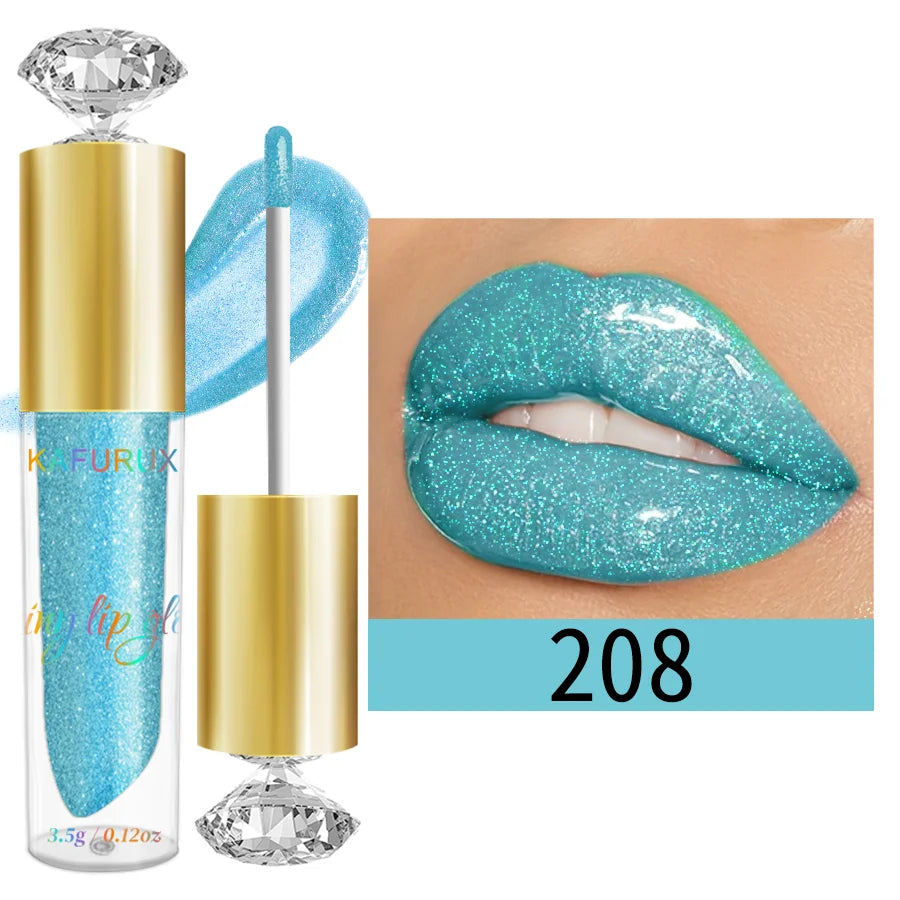 9 Colors Moisturizing Diamond Shimmer Glitter Lip Gloss Makeup Sparkling Glitter Liquid LipstickPearl Lip Gloss Sexy Lip
