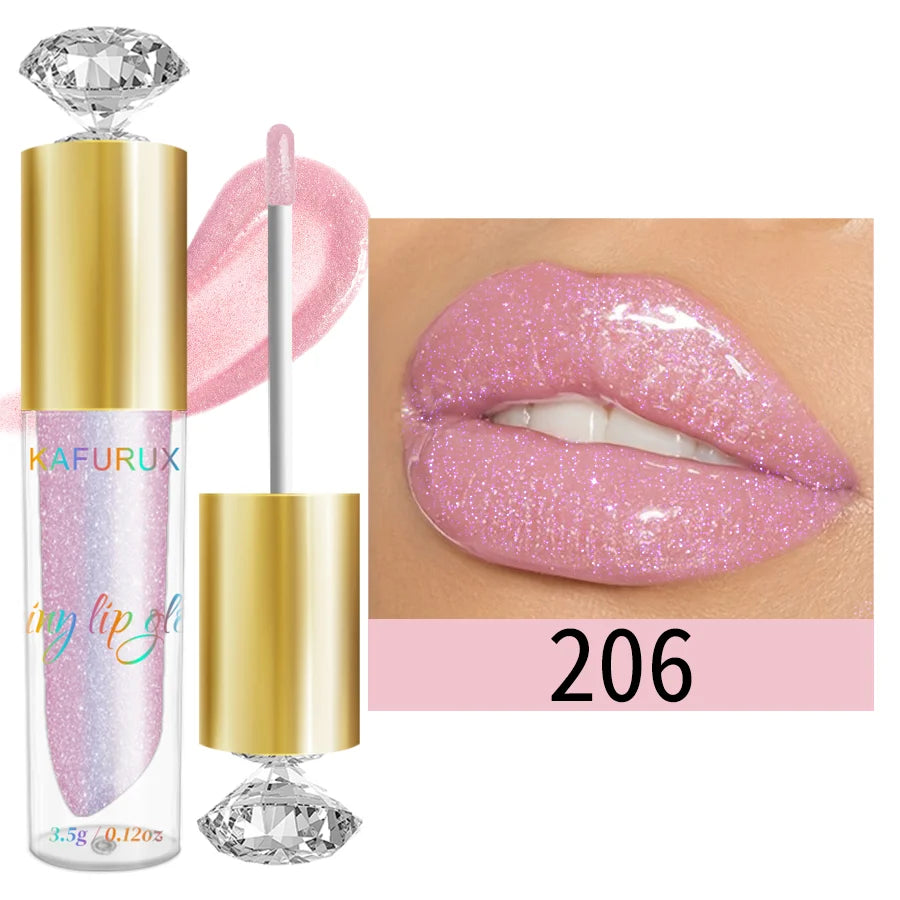 9 Colors Moisturizing Diamond Shimmer Glitter Lip Gloss Makeup Sparkling Glitter Liquid LipstickPearl Lip Gloss Sexy Lip