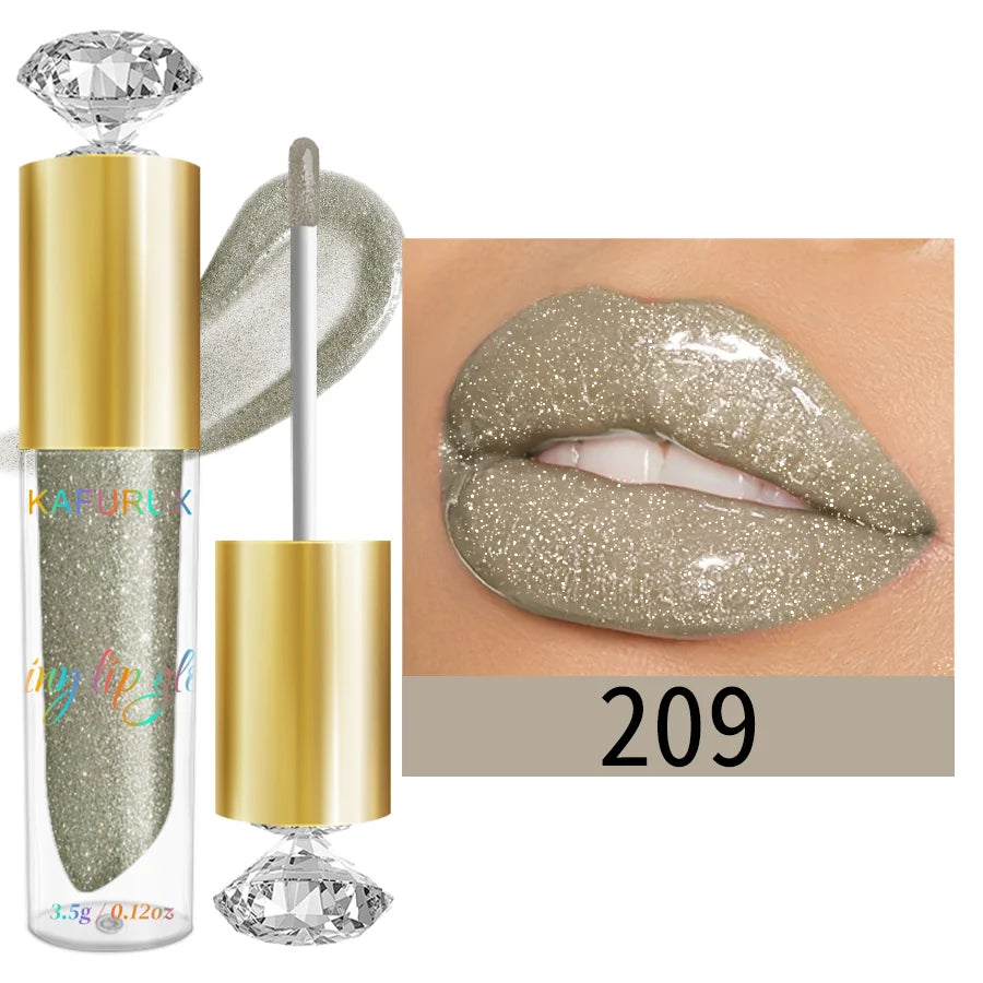 9 Colors Moisturizing Diamond Shimmer Glitter Lip Gloss Makeup Sparkling Glitter Liquid LipstickPearl Lip Gloss Sexy Lip