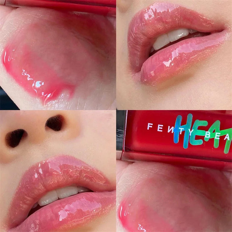 Hot Fenty Beauty Lip Gloss Lipstick Water Gloss Highlight Mirror Lasting FUSSY HEAT RIRI Sparkling Charming Moisturize Lip Care