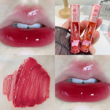 Cute Pink Bear Water Light Lip Gloss Lasting Crystal GlossyLip Glaze Mirror Nude Liquid Lipstick Women Lips Makeup Cosmetics