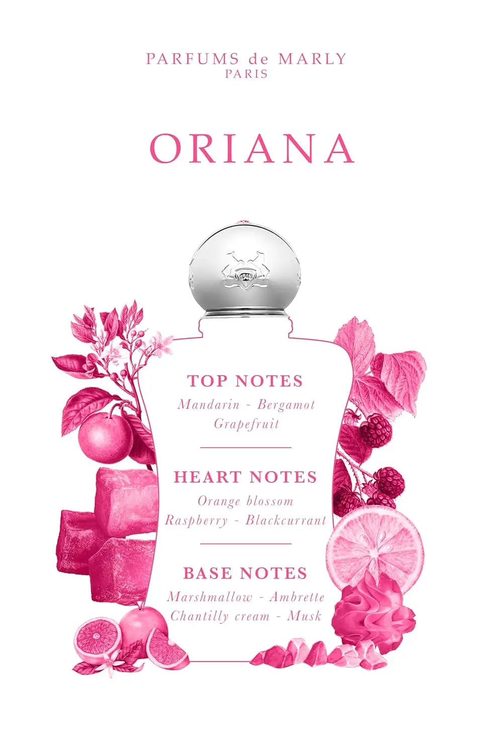 Parfums De Marly Oriana Eau De Parfum Spray for Women – Delightful Floral Fruity Gourmand Scent, Marshmallow, Orange Blossom & Vanilla, Long-Lasting Luxury Fragrance, Perfect Gift, 2.5 Fl oz / 75 ml