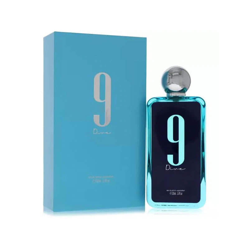 Afnan 9 AM Dive Unisex Eau De Parfum, Aromatic Aquatic Fragrance Women and Men Valentine's Day Gift ,3.4 Fl. Oz