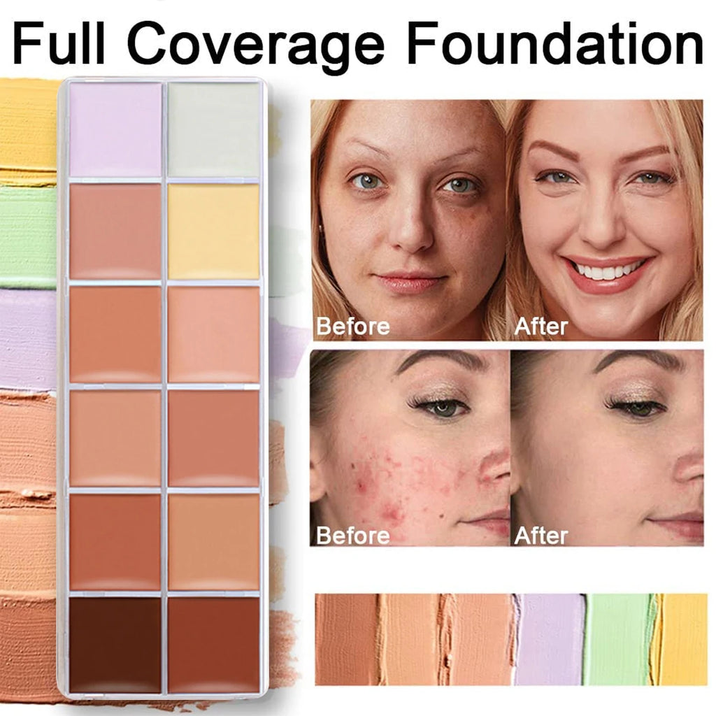 12-Color Waterproof Concealer Foundation