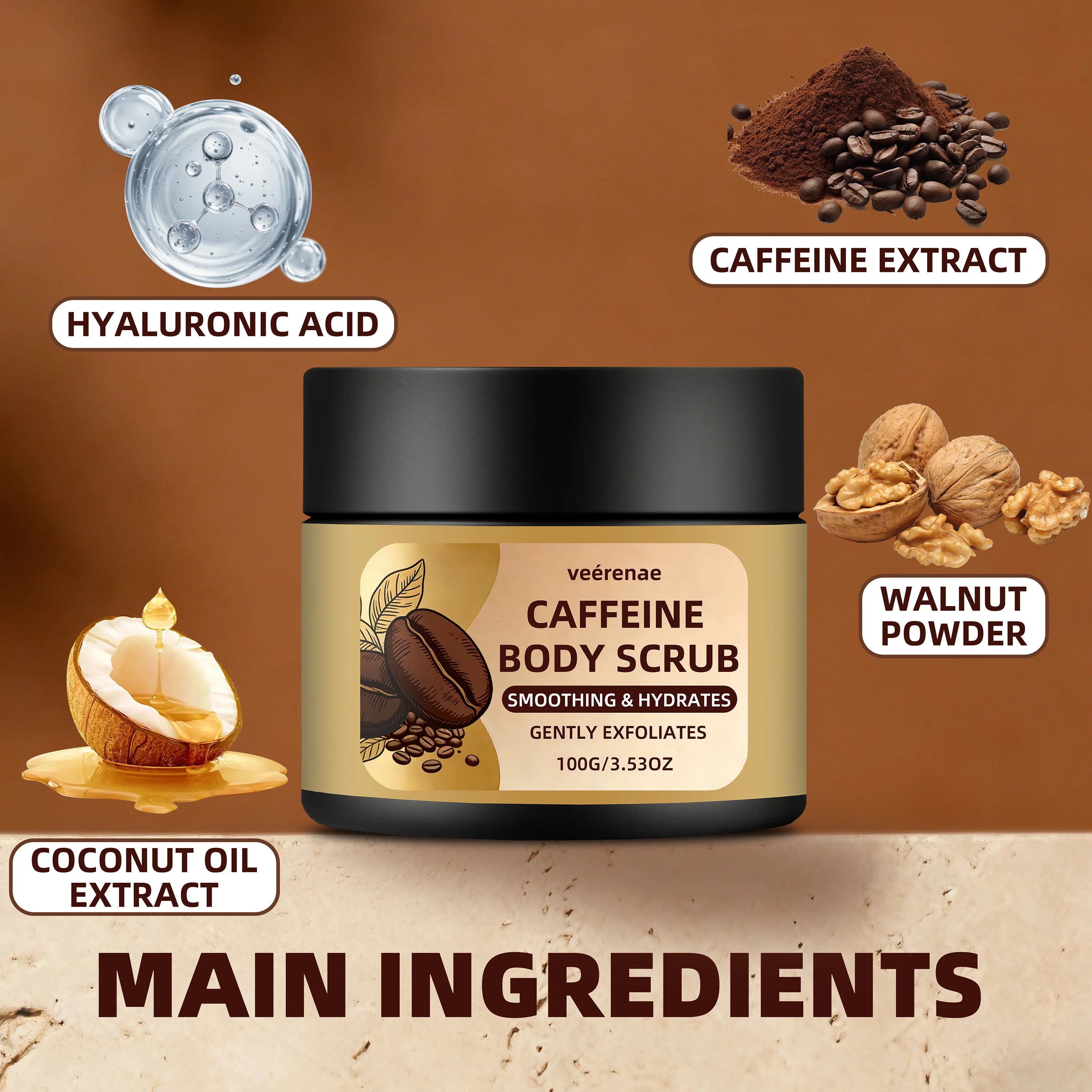 veérenae Caffeine Coffee Body Scrub
