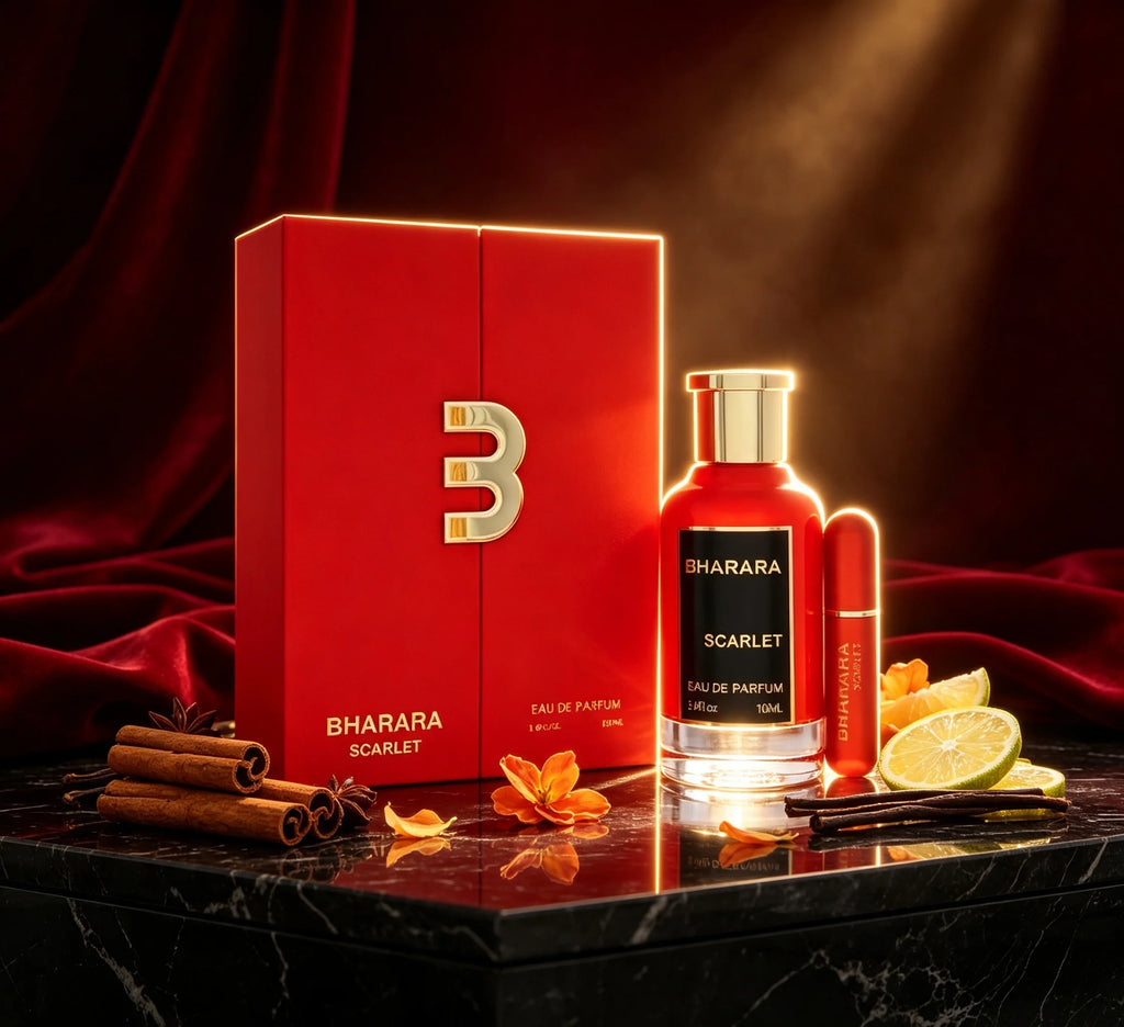 Bharara Scarlet Eau De Parfum Spray - Unisex Fragrance 100ml/3.4oz Long-lasting Fragrance for Men and Women, Suitable for Everyday Use.