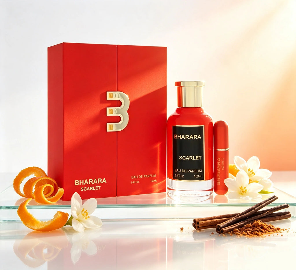 Bharara Scarlet Eau De Parfum Spray - Unisex Fragrance 100ml/3.4oz Long-lasting Fragrance for Men and Women, Suitable for Everyday Use.