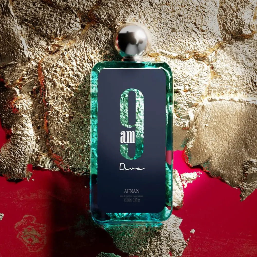 Afnan 9 AM Dive Unisex Eau De Parfum, Aromatic Aquatic Fragrance Women and Men Valentine's Day Gift ,3.4 Fl. Oz