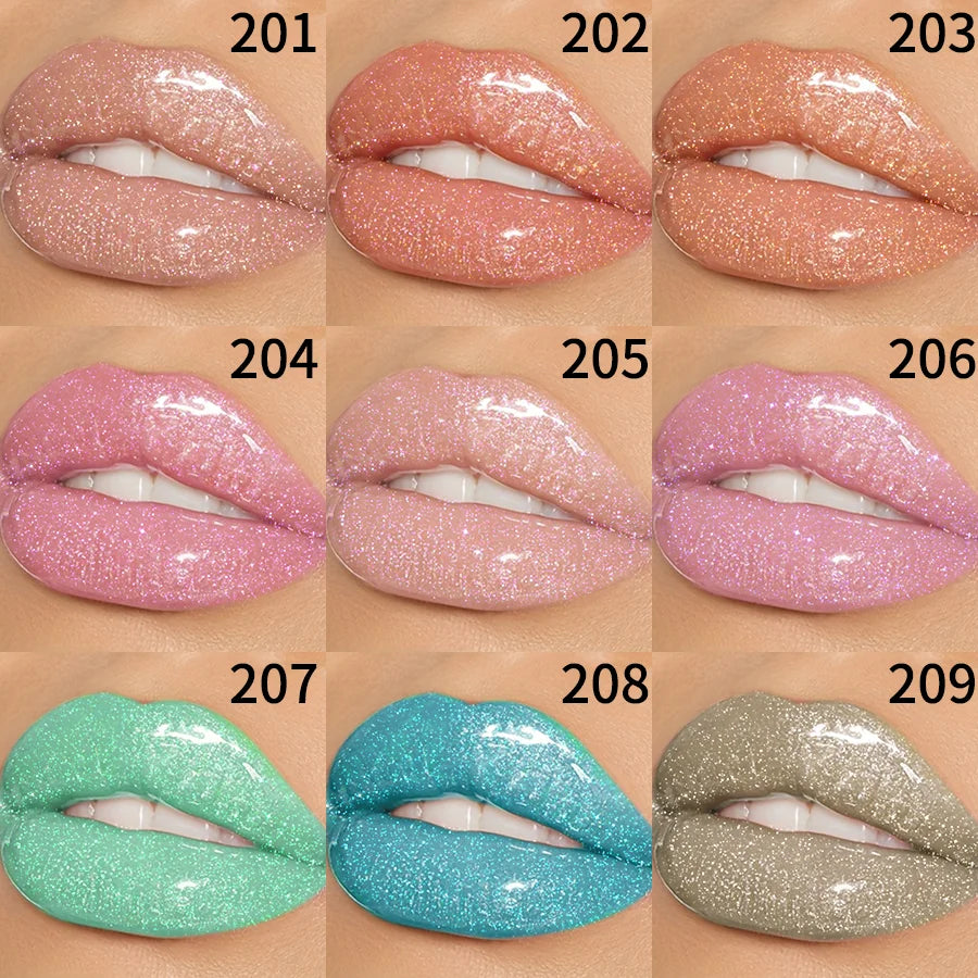 9 Colors Moisturizing Diamond Shimmer Glitter Lip Gloss Makeup Sparkling Glitter Liquid LipstickPearl Lip Gloss Sexy Lip