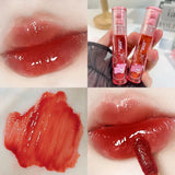 Cute Pink Bear Water Light Lip Gloss Lasting Crystal GlossyLip Glaze Mirror Nude Liquid Lipstick Women Lips Makeup Cosmetics