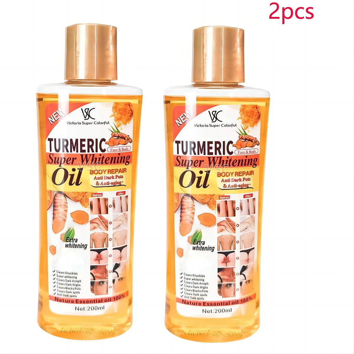 Turmeric Essential Oil Facial Body Massage oil Moisturizing Diffuser Aromatherapy Brightening Smoothing Body Face Skin Care 200m