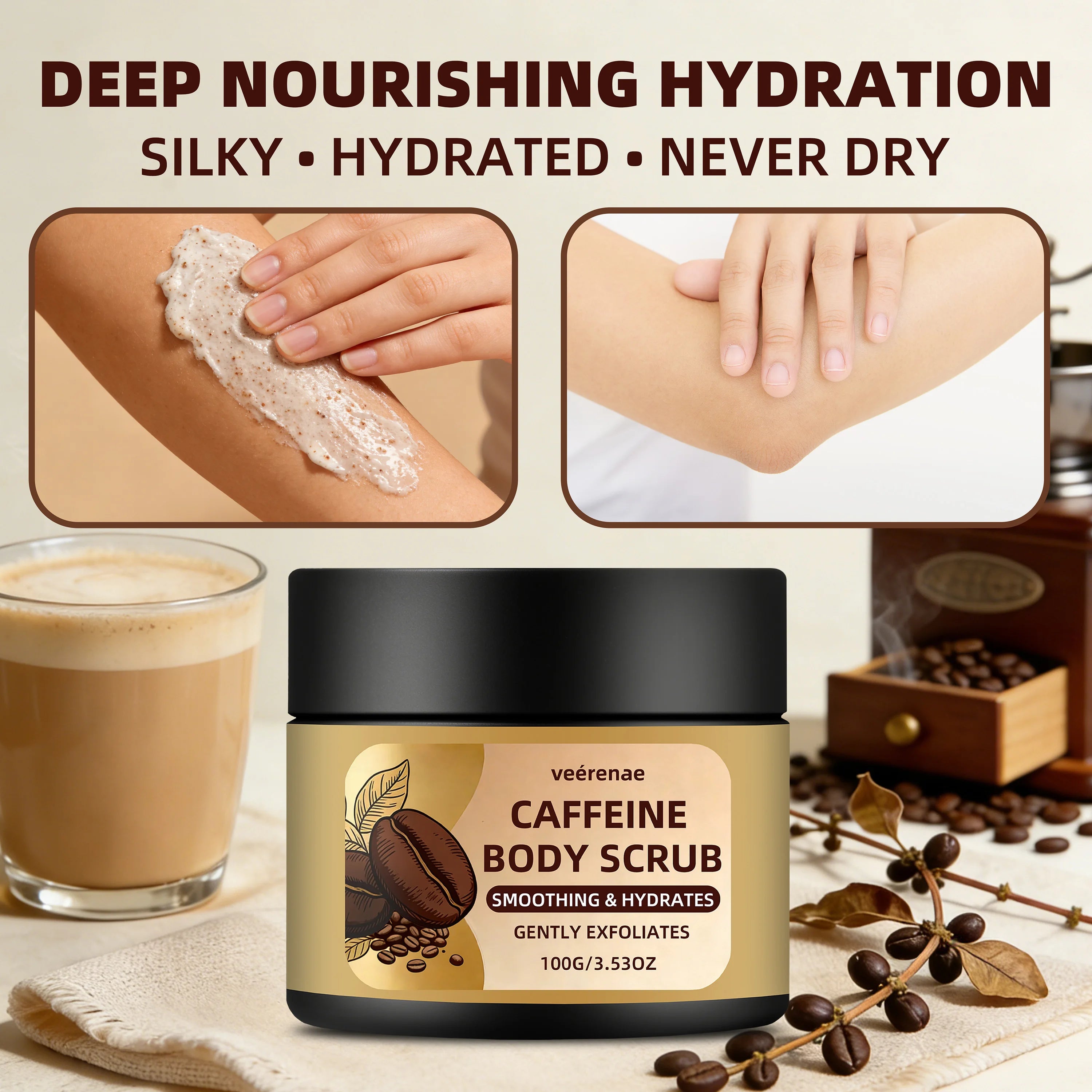 veérenae Caffeine Coffee Body Scrub