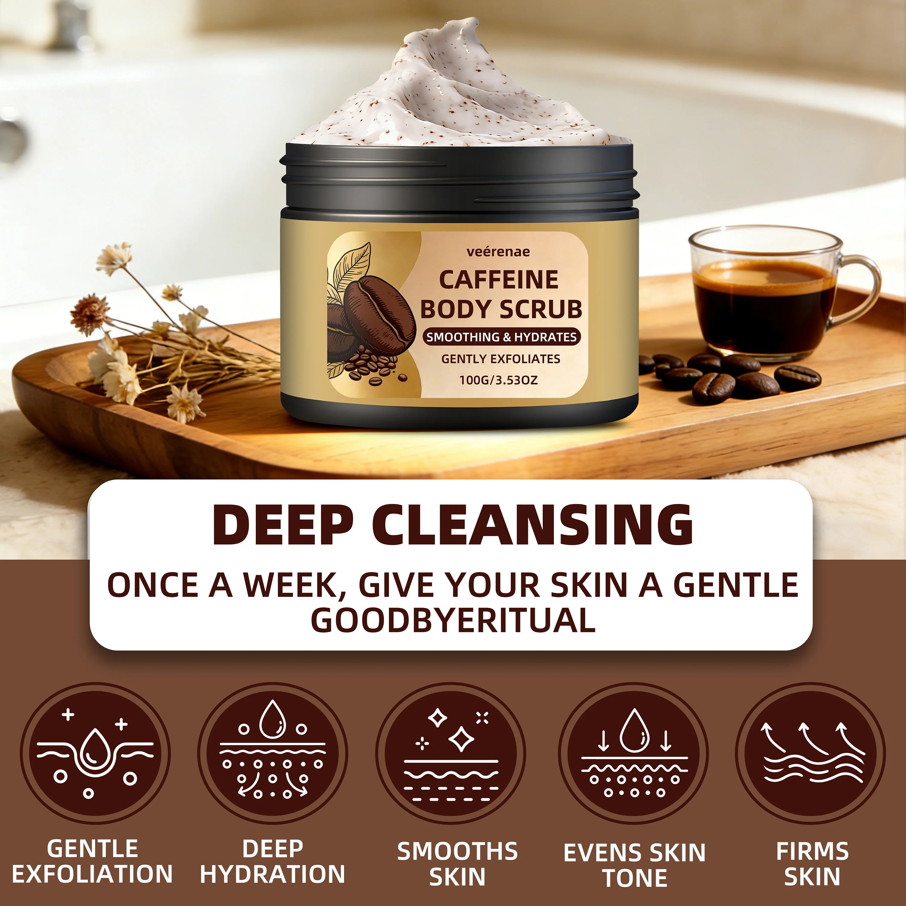 veérenae Caffeine Coffee Body Scrub