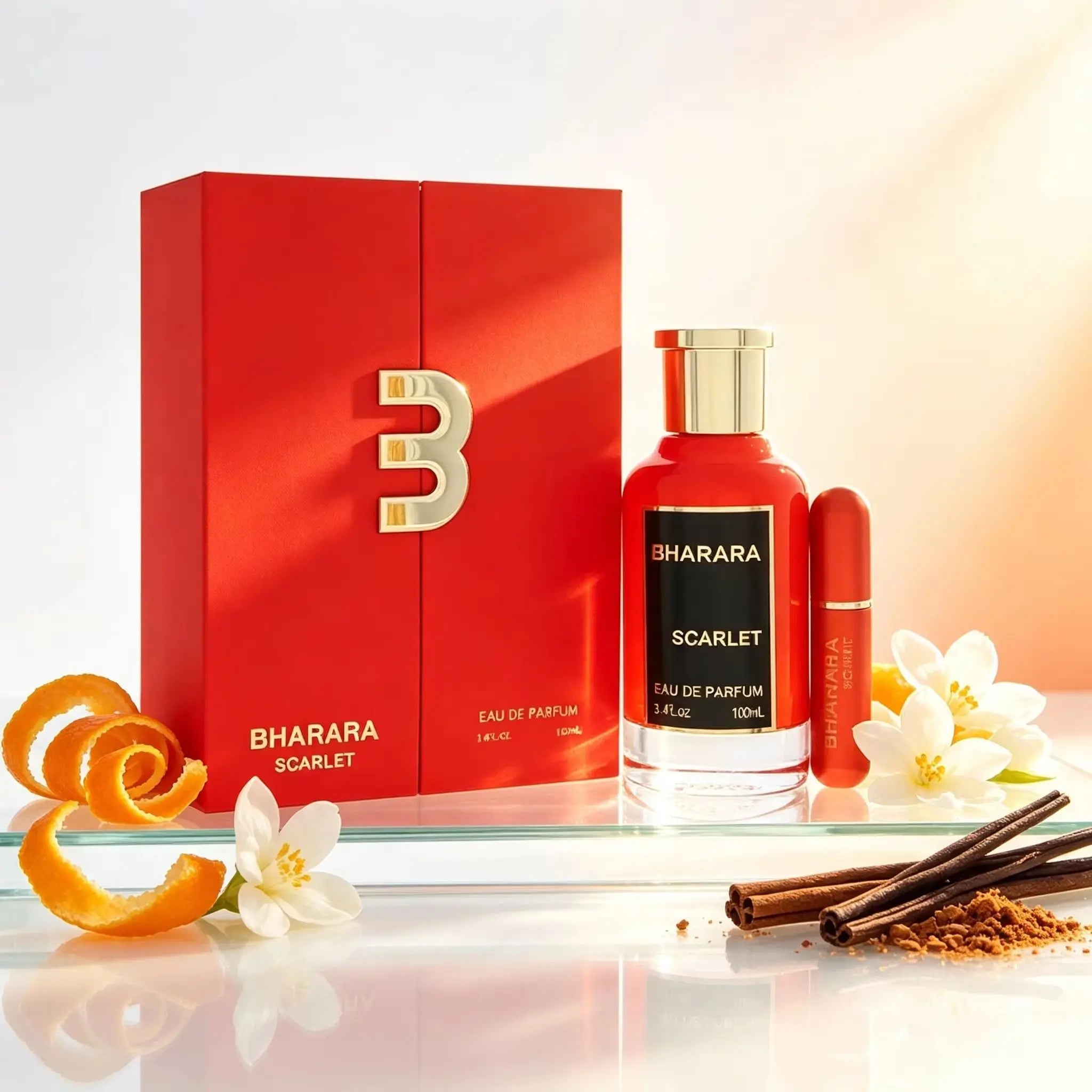 Bharara Scarlet Eau De Parfum Spray - Unisex Fragrance 100ml/3.4oz Long-lasting Fragrance for Men and Women, Suitable for Everyday Use.