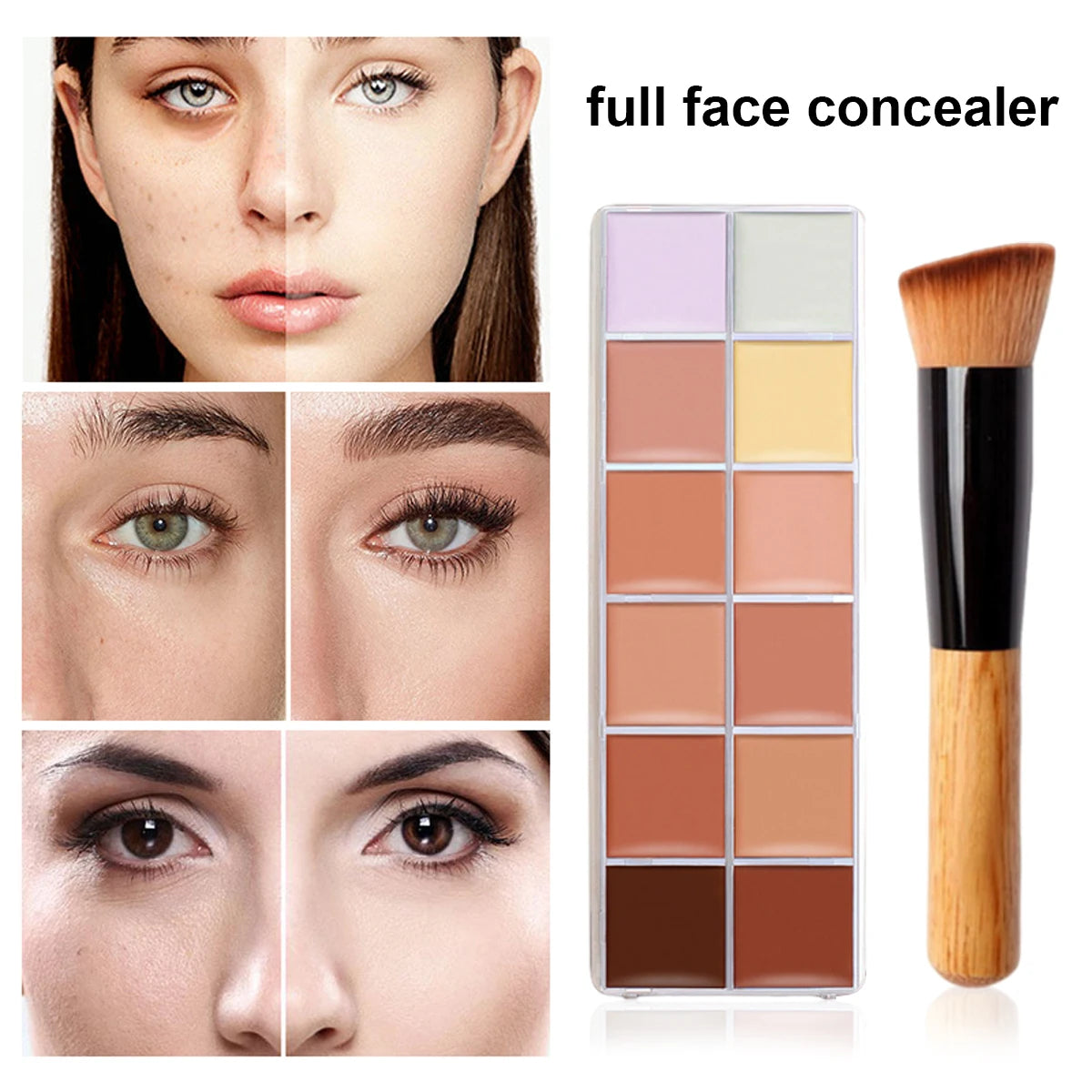 12-Color Waterproof Concealer Foundation