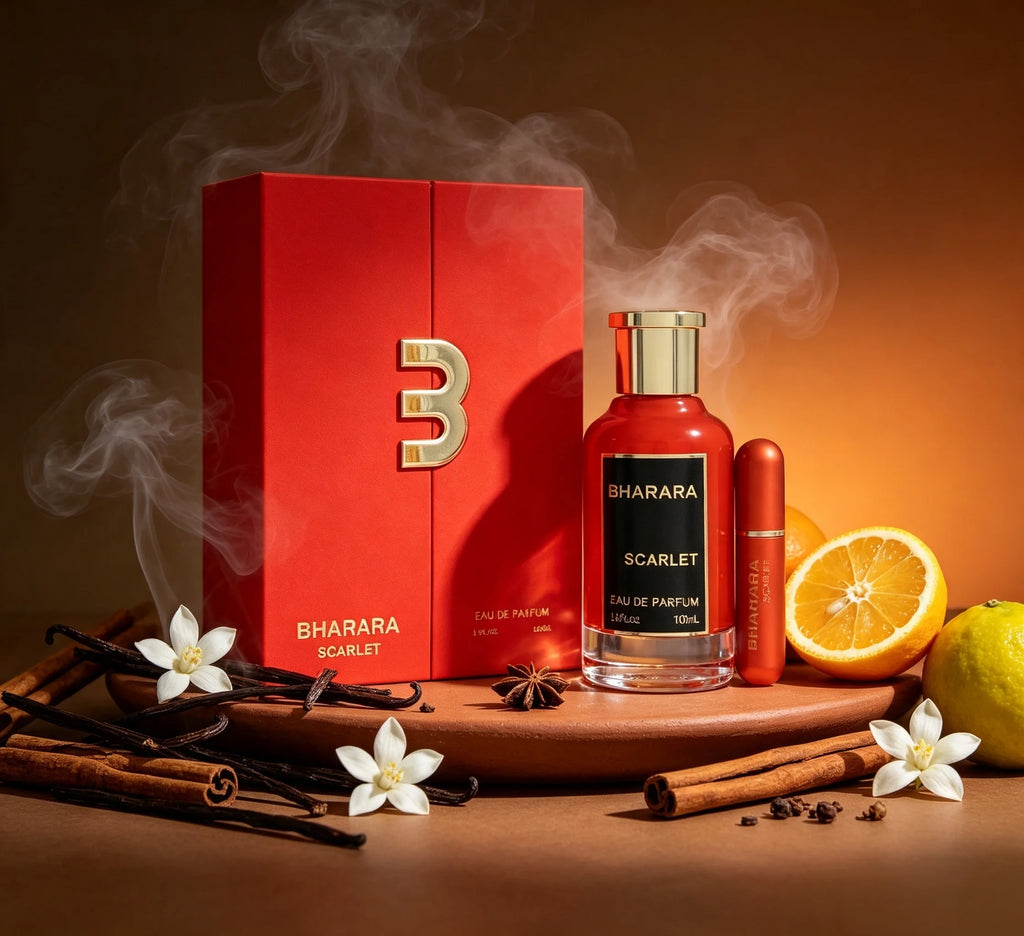 Bharara Scarlet Eau De Parfum Spray - Unisex Fragrance 100ml/3.4oz Long-lasting Fragrance for Men and Women, Suitable for Everyday Use.